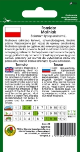 Pomidor gruntowy Maliniak opakowanie 1g nasion