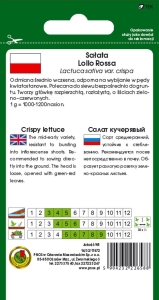 SAŁATA LIŚCIOWA LOLLO ROSSA 1g