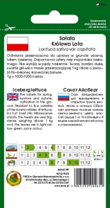 Sałata głowiasta krucha Królowa Lata opakowanie 1g