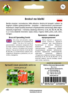 Nasiona na kiełki brokuł opakowanie 8g