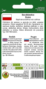 Rzodkiewka Zorza opakowanie 10g