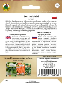 Nasiona na kiełki len opakowanie 10g