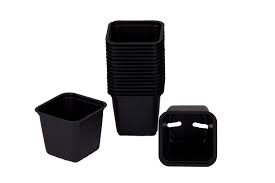 Zestaw doniczek kwadratowych 8cm czarne