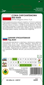 Cynia chryzantemowa RED MAN czerwona nasiona pnos
