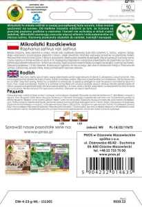 Nasiona na MIKROLISTKI rzodkiewka 10g