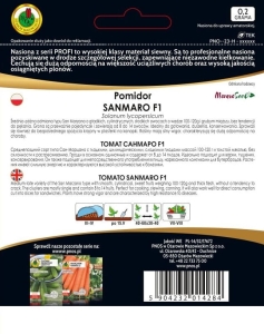 Pomidor gruntowy palikowy SANMARO F1 0,2g