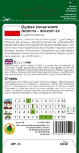 Ogórek gruntowy ZUZANNA F1 opakowanie 2g