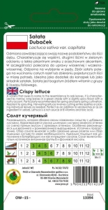 Sałata liściowa DĘBOLISTNA DUBACEK 1g