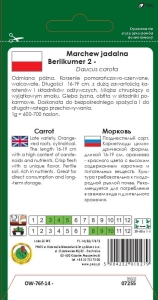 Nasiona PNOS - marchew Berlikumer 2 500g