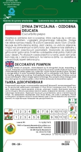 Dynia zwyczajna ozdobna Delicata opakowanie 3g