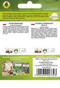 Ogórek Hela F1 + koper Szmaragd 6m - nasiona na taśmie
