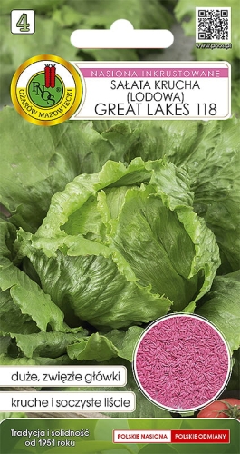 Sałata głowiasta krucha Great Lakes 118 inkrust. 1g nasiona warzyw