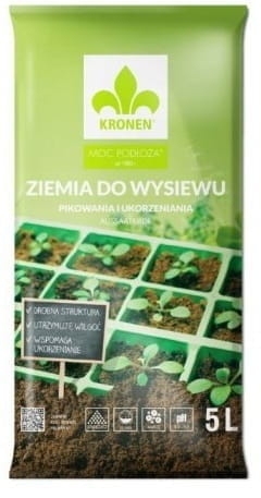 Podłoże ogrodowe-Ziemia do wysiewu i pikowania Kronen 5l