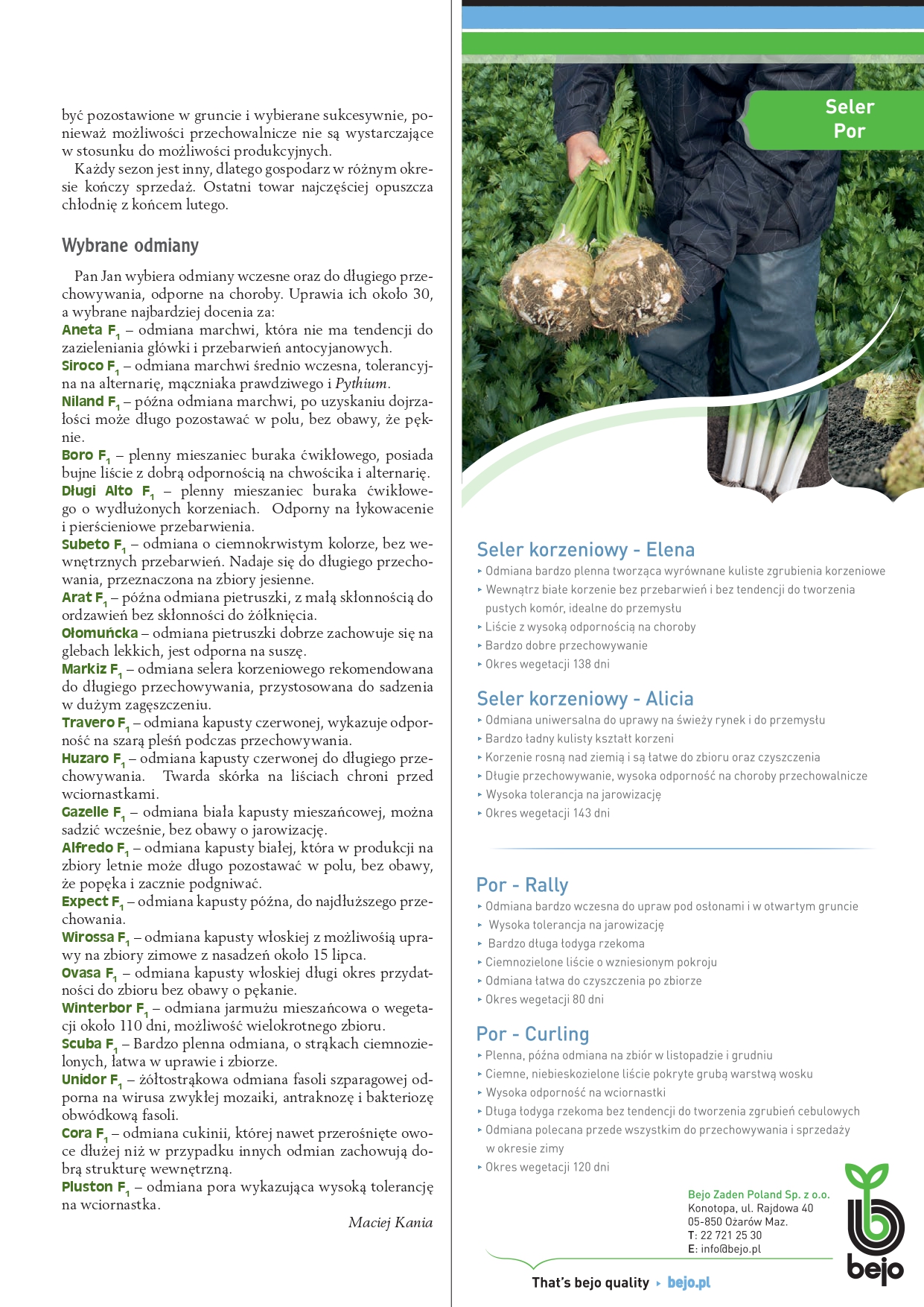 Uprawa nasiona warzyw Moravoseed